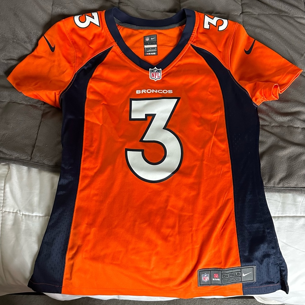 NEW Denver Broncos Russel Wilson #3 Orange Game Jersey Small